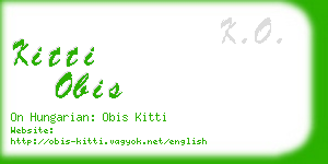 kitti obis business card